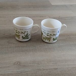 Vintage Corelle Stoneware Coffee 2 Mugs / Thymeless Herbs / by Corning